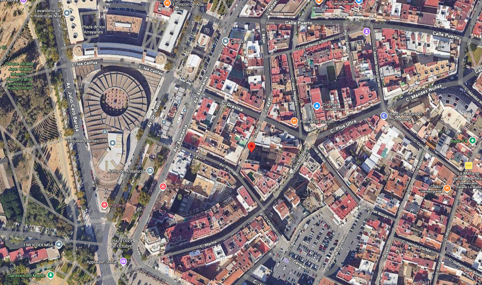 Plano localización edificio Béjar 25-27 - Centro - Huelva