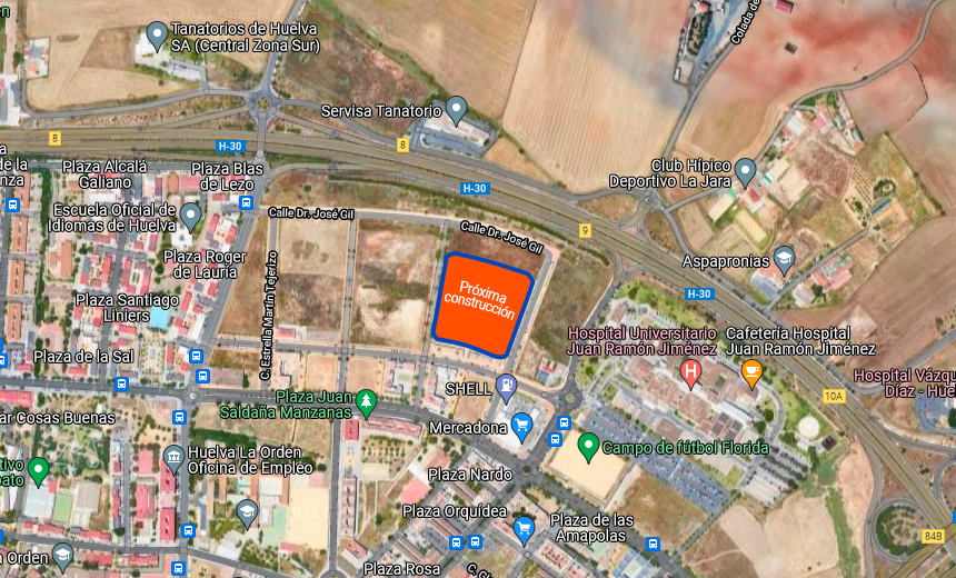 Plano localización Residencial Luz Huelva