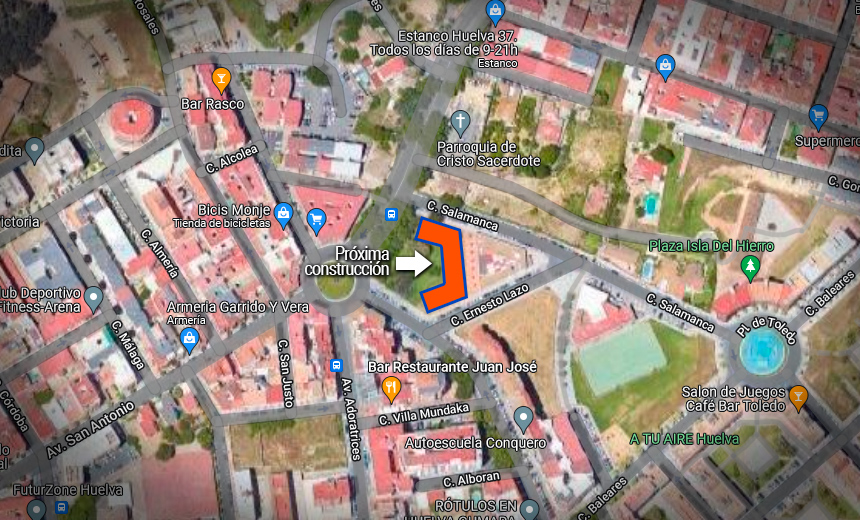 Plano localización edificio Sta. Catalina - Huerto Paco - Huelva
